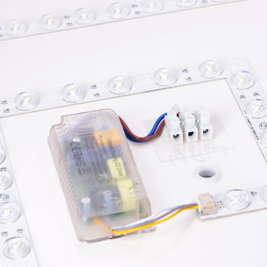 Brilagi - Lámpara de techo LED regulable PILANA LED/48W/230V 3000-6500K roble/negro 42x42 cm + mando a distancia
