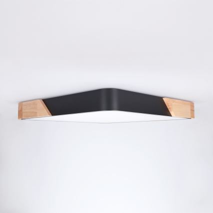 Brilagi - Lámpara de techo LED regulable PILANA LED/48W/230V 3000-6500K roble/negro 42x42 cm + mando a distancia