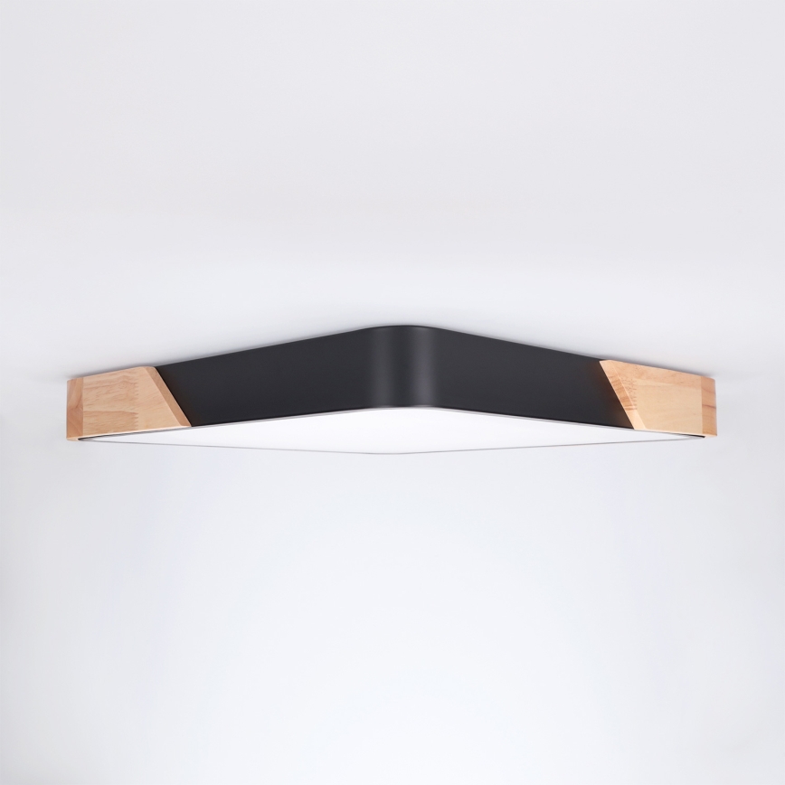 Brilagi - Lámpara de techo LED regulable PILANA LED/48W/230V 3000-6500K roble/negro 42x42 cm + mando a distancia