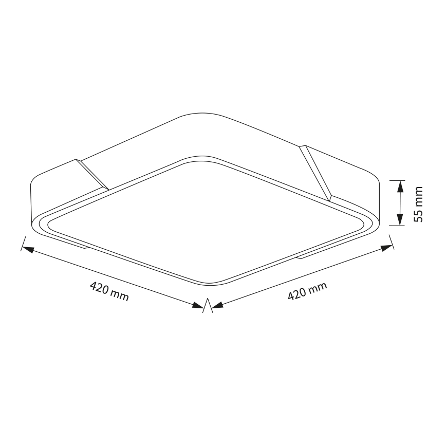 Brilagi - Lámpara de techo LED regulable PILANA LED/48W/230V 3000-6500K roble/negro 42x42 cm + mando a distancia