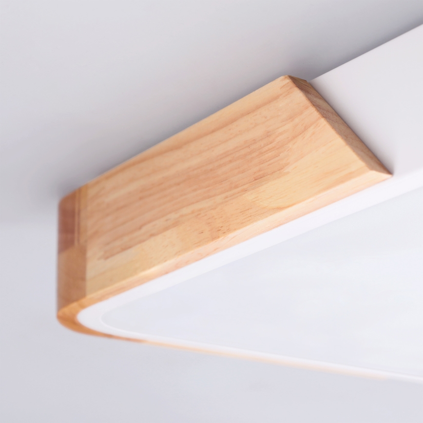 Brilagi - Lámpara de techo LED regulable PILANA LED/60W/230V 3000-6500K roble/blanco 56x56 cm + mando a distancia
