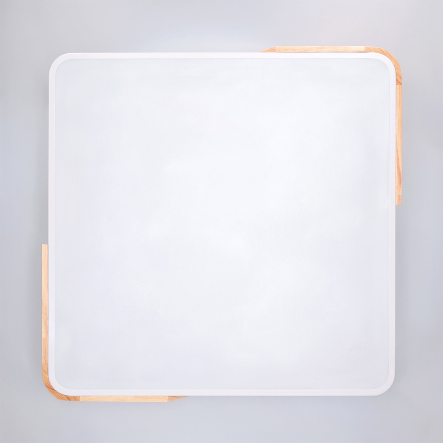 Brilagi - Lámpara de techo LED regulable PILANA LED/60W/230V 3000-6500K roble/blanco 56x56 cm + mando a distancia