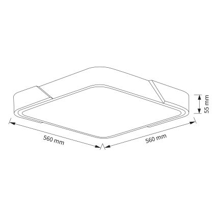 Brilagi - Lámpara de techo LED regulable PILANA LED/60W/230V 3000-6500K roble/blanco 56x56 cm + mando a distancia