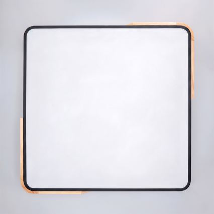 Brilagi - Plafón LED regulable PILANA LED/60W/230V 3000-6500K roble/negro 56x56 cm + control remoto