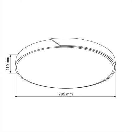 Brilagi - Luminaria de techo LED regulable PILANA LED/72W/230V 3000-6500K roble/negro Ø 80 cm + control remoto