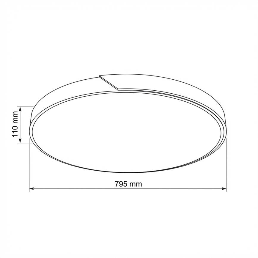 Brilagi - Luminaria de techo LED regulable PILANA LED/72W/230V 3000-6500K roble/negro Ø 80 cm + control remoto