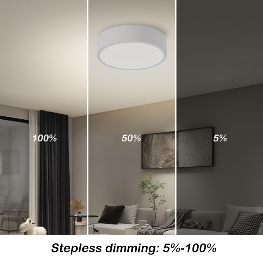 Brilagi - Luminaria de techo LED regulable POOL LED/18W/230V 3000-6000K 20 cm blanca + mando a distancia