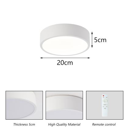 Brilagi - Luminaria de techo LED regulable POOL LED/18W/230V 3000-6000K 20 cm blanca + mando a distancia