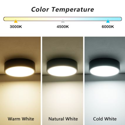 BRILAGI - Lámpara de techo LED regulable POOL LED/18W/230V 3000-6000K 20 cm negra + mando a distancia