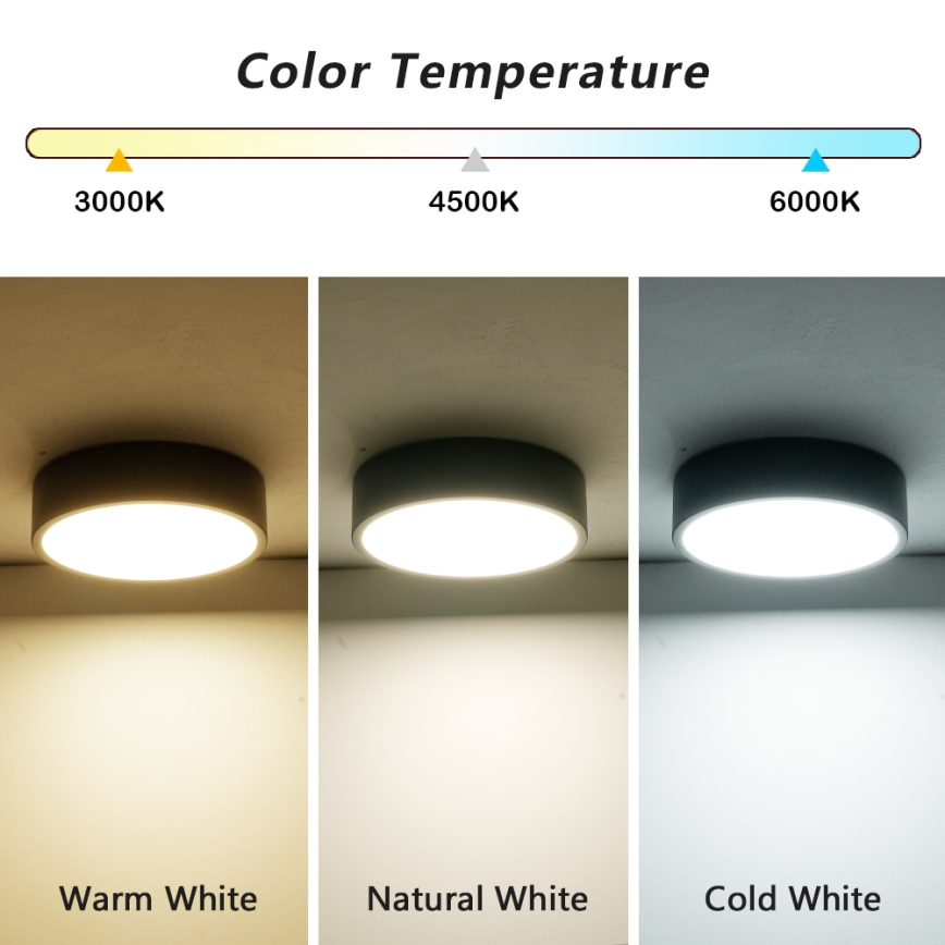 BRILAGI - Lámpara de techo LED regulable POOL LED/18W/230V 3000-6000K 20 cm negra + mando a distancia