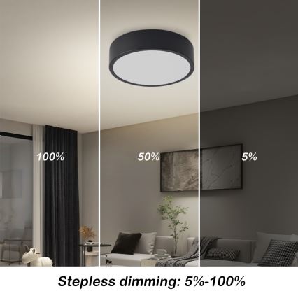 BRILAGI - Lámpara de techo LED regulable POOL LED/18W/230V 3000-6000K 20 cm negra + mando a distancia