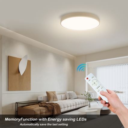 BRILAGI - Lámpara de techo LED regulable POOL LED/60W/230V 3000-6000K Ø 50 cm beige + mando a distancia