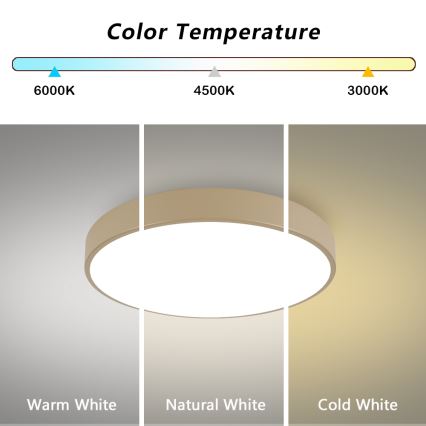BRILAGI - Luminaria de techo LED regulable POOL LED/60W/230V 3000-6000K Ø 60 cm beige + mando a distancia