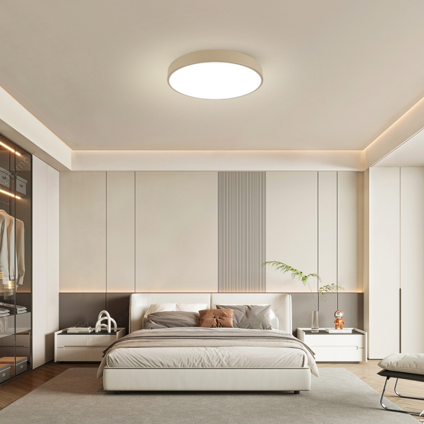 BRILAGI - Luminaria de techo LED regulable POOL LED/60W/230V 3000-6000K Ø 60 cm beige + mando a distancia