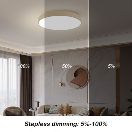Brilagi - Luminaria de techo LED regulable POOL SMART LED/100W/230V 3000-6000K 80 cm beige Wi-Fi Tuya + mando a distancia