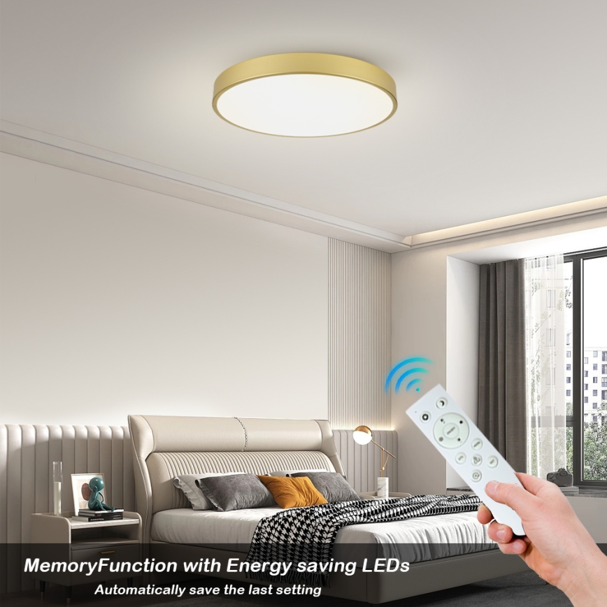 Brilagi - Luminaria de techo LED regulable POOL SMART LED/100W/230V 3000-6000K 80 cm dorada Wi-Fi Tuya + mando a distancia