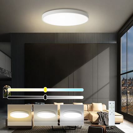 Brilagi - Plafón LED regulable POOL SMART LED/100W/230V 3000-6000K, diámetro 80 cm, Wi-Fi Tuya, blanco + mando a distancia