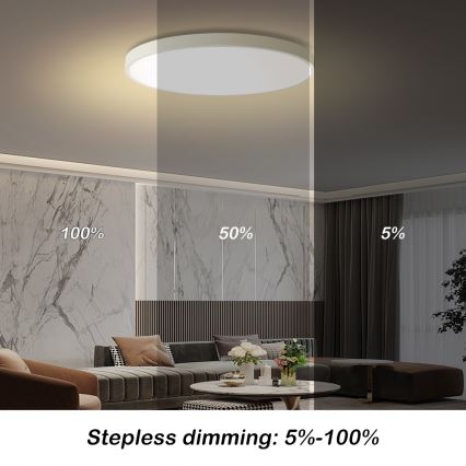 Brilagi - Plafón LED regulable POOL SMART LED/100W/230V 3000-6000K, diámetro 80 cm, Wi-Fi Tuya, blanco + mando a distancia