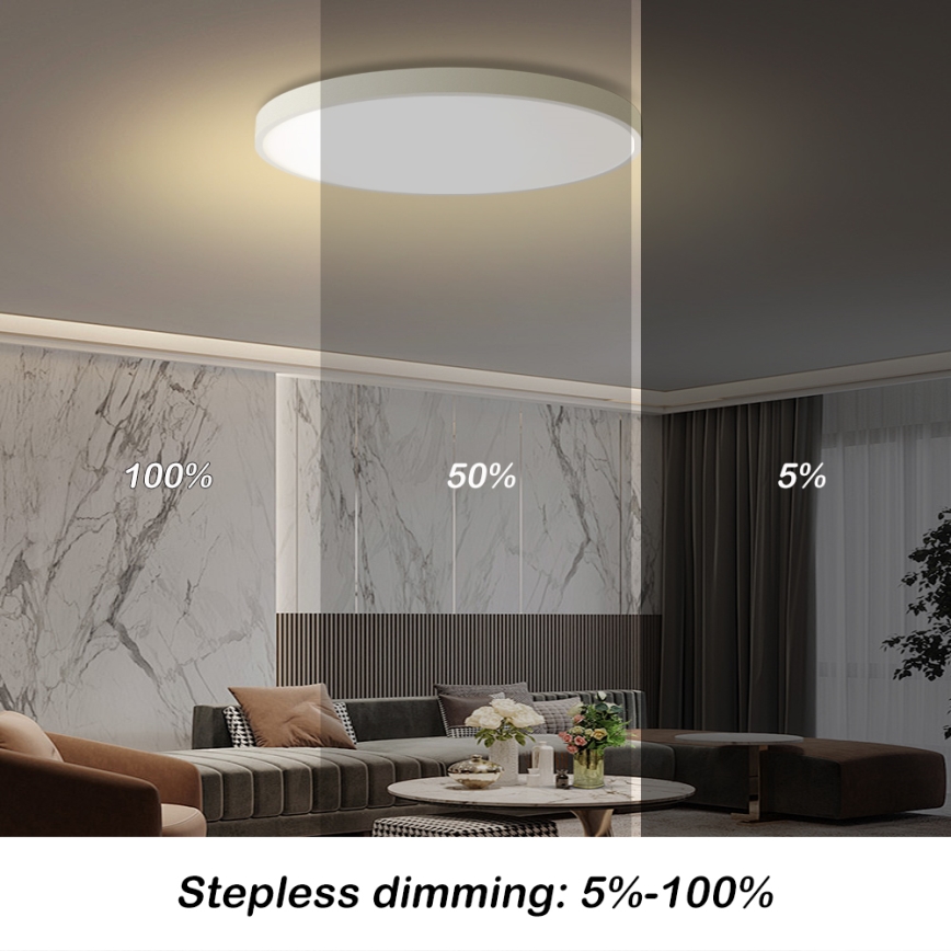 Brilagi - Plafón LED regulable POOL SMART LED/100W/230V 3000-6000K, diámetro 80 cm, Wi-Fi Tuya, blanco + mando a distancia