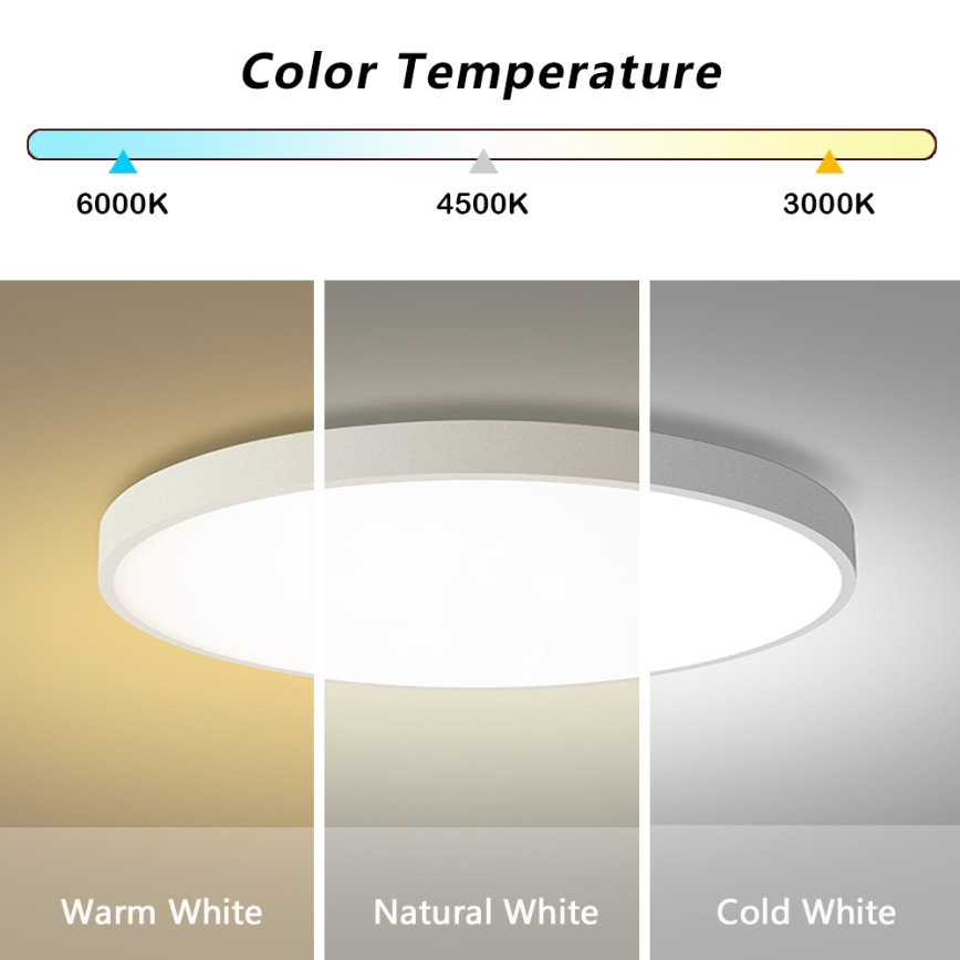 Brilagi - Plafón LED regulable POOL SMART LED/100W/230V 3000-6000K, diámetro 80 cm, Wi-Fi Tuya, blanco + mando a distancia