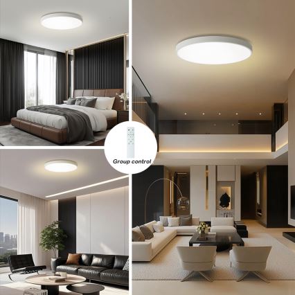 Brilagi - Plafón LED regulable POOL SMART LED/100W/230V 3000-6000K, diámetro 80 cm, Wi-Fi Tuya, blanco + mando a distancia