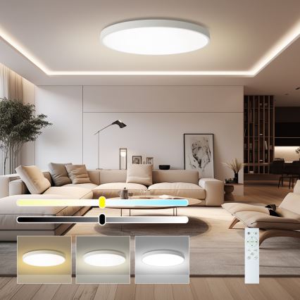 Brilagi - Luminaria de techo LED regulable POOL SMART LED/128W/230V 3000-6000K Ø 100 cm Wi-Fi Tuya blanco + mando a distancia