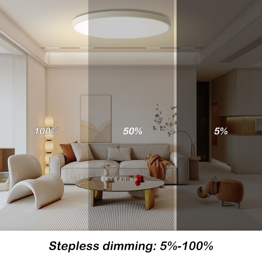 Brilagi - Luminaria de techo LED regulable POOL SMART LED/128W/230V 3000-6000K Ø 100 cm Wi-Fi Tuya blanco + mando a distancia