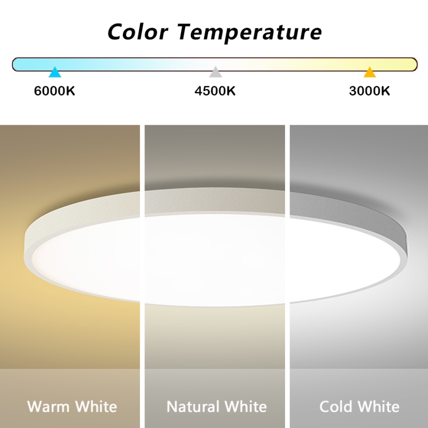 Brilagi - Luminaria de techo LED regulable POOL SMART LED/128W/230V 3000-6000K Ø 100 cm Wi-Fi Tuya blanco + mando a distancia