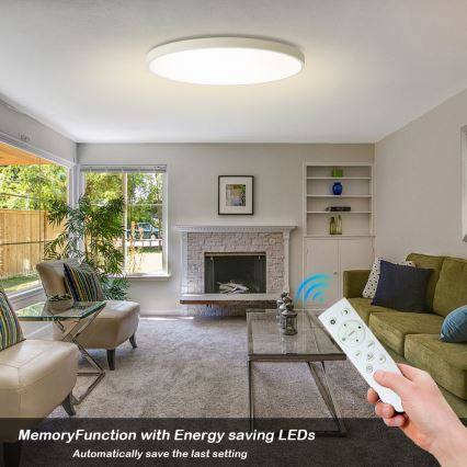 Brilagi - Luminaria de techo LED regulable POOL SMART LED/128W/230V 3000-6000K Ø 100 cm Wi-Fi Tuya blanco + mando a distancia