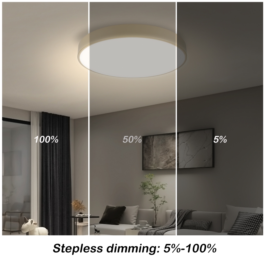Brilagi - Lámpara de techo LED regulable POOL SMART LED/48W/230V 3000-6000K diámetro 40 cm Wi-Fi Tuya beige + mando a distancia