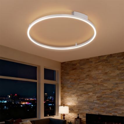 Brilagi - Luminaria de techo LED regulable PORTOFINO LED/60W/230V 3000-6000K Ø 80 cm acabado plateado + mando a distancia