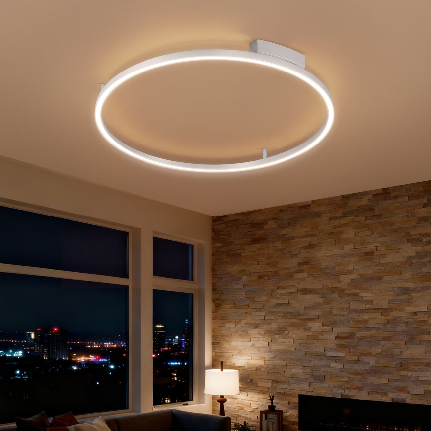 Brilagi - Luminaria de techo LED regulable PORTOFINO LED/60W/230V 3000-6000K Ø 80 cm acabado plateado + mando a distancia