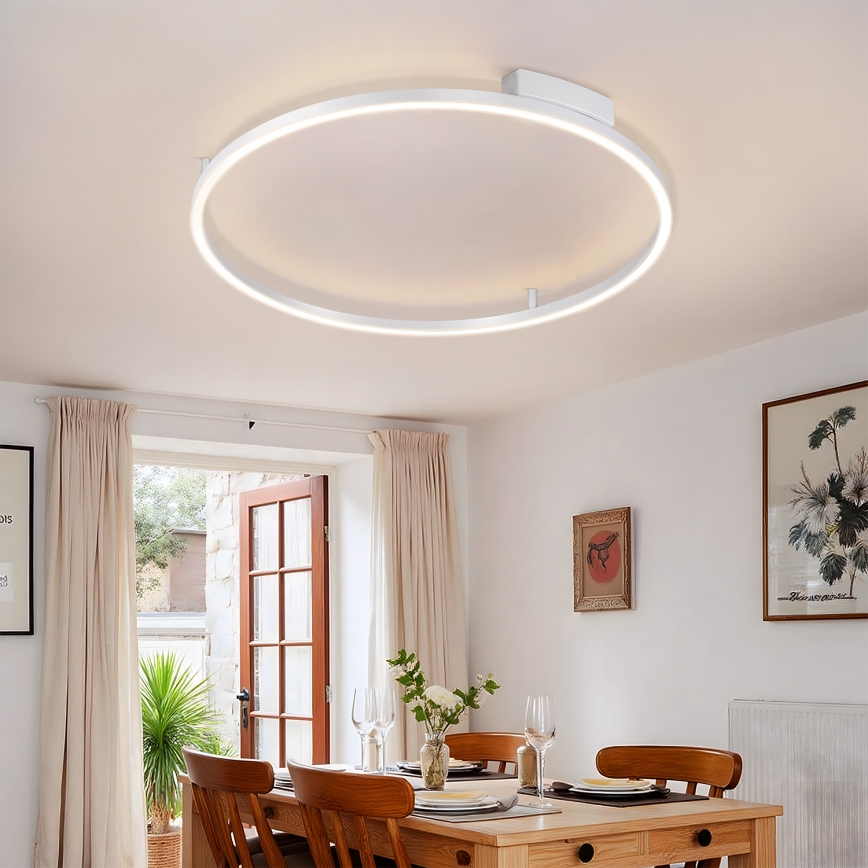 Brilagi - Luminaria de techo LED regulable PORTOFINO LED/60W/230V 3000-6000K Ø 80 cm acabado plateado + mando a distancia