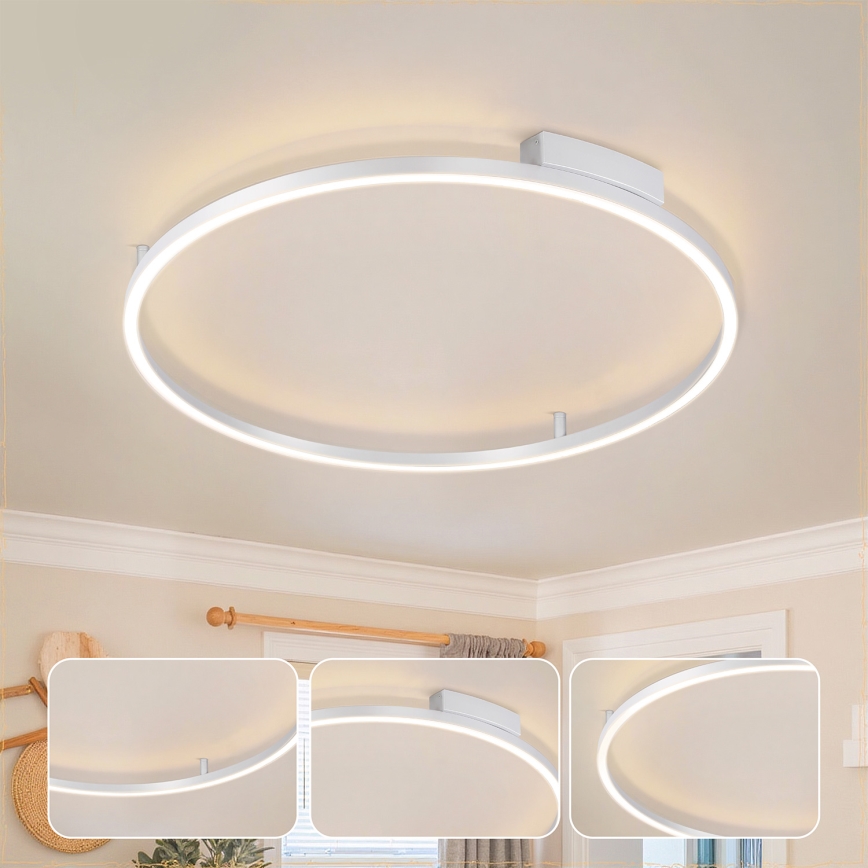 Brilagi - Luminaria de techo LED regulable PORTOFINO LED/60W/230V 3000-6000K Ø 80 cm acabado plateado + mando a distancia