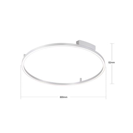 Brilagi - Luminaria de techo LED regulable PORTOFINO LED/60W/230V 3000-6000K Ø 80 cm acabado plateado + mando a distancia