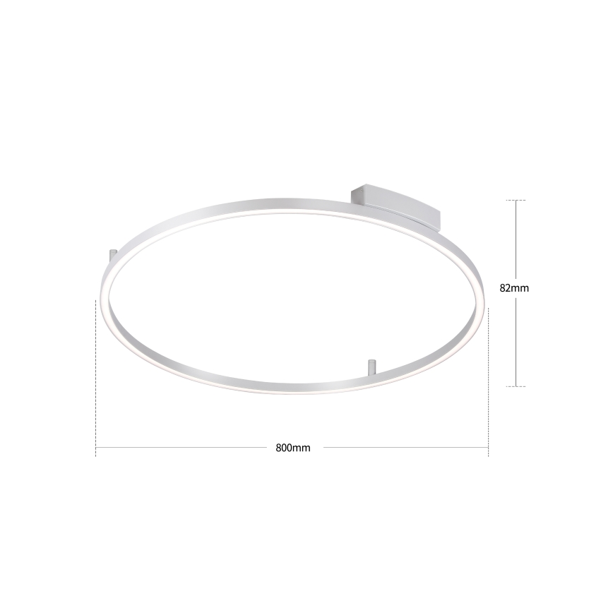 Brilagi - Luminaria de techo LED regulable PORTOFINO LED/60W/230V 3000-6000K Ø 80 cm acabado plateado + mando a distancia