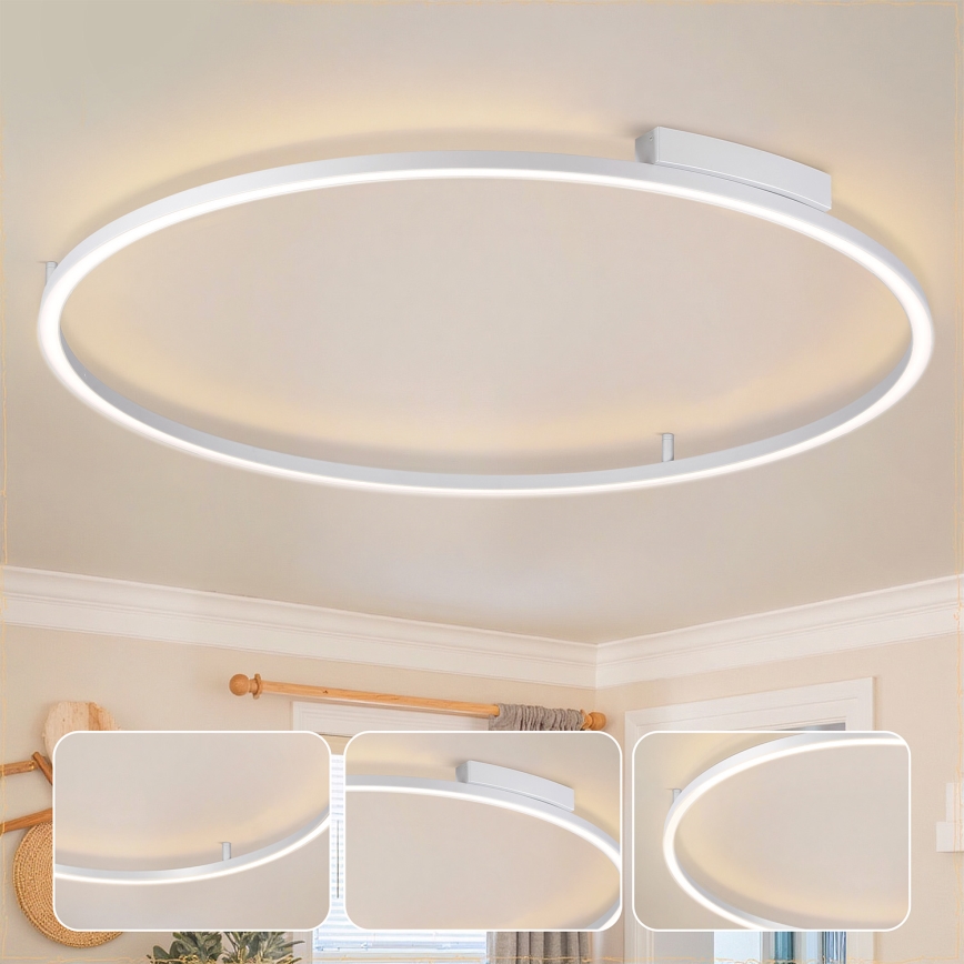 Brilagi - Luminaria de techo LED regulable PORTOFINO LED/85W/230V 3000-6000K Ø 120 cm plateada + mando a distancia