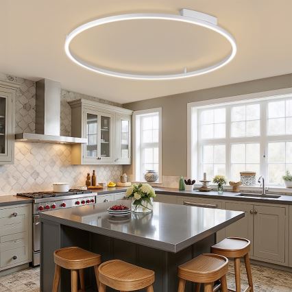 Brilagi - Luminaria de techo LED regulable PORTOFINO LED/85W/230V 3000-6000K Ø 120 cm plateada + mando a distancia