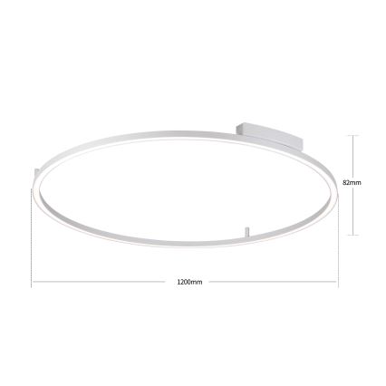 Brilagi - Luminaria de techo LED regulable PORTOFINO LED/85W/230V 3000-6000K Ø 120 cm plateada + mando a distancia