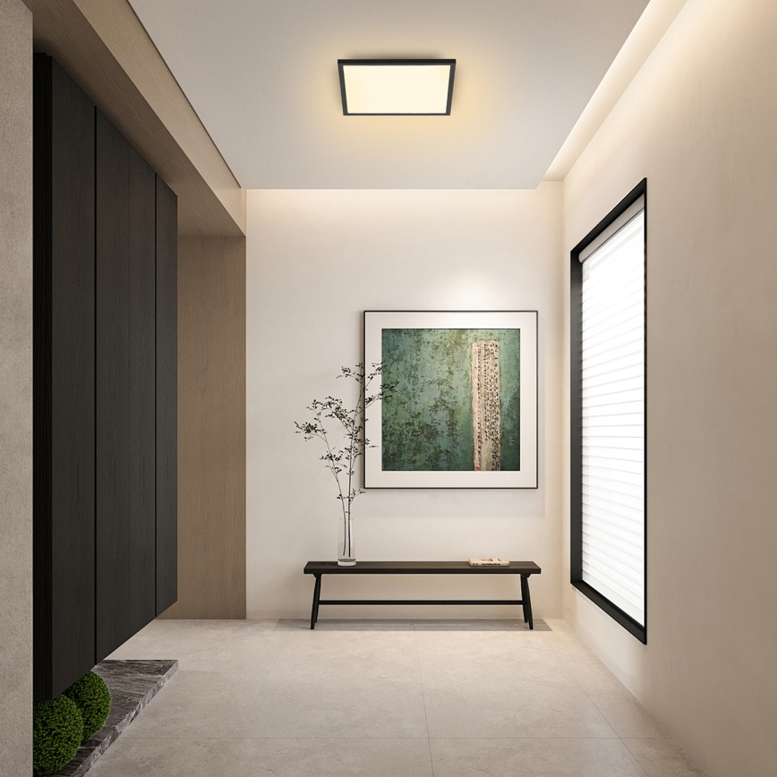 BRILAGI - Plafón LED regulable SLIMFRAME LED/25W/230V 30x30 cm 3000-6000K negro + mando a distancia