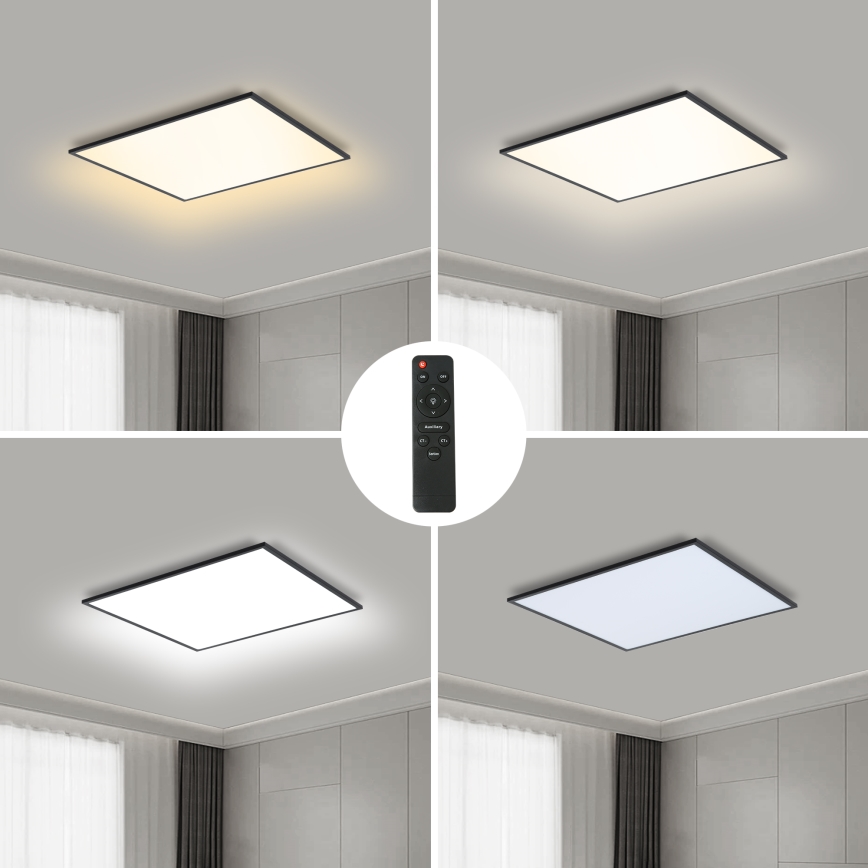 Brilagi - Luminaria de techo regulable SLIMFRAME LED/36W/230V 45x45 cm 3000-6000K negra + mando a distancia