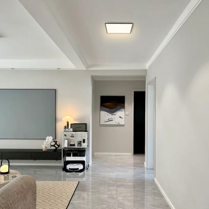 Brilagi - Luminaria de techo regulable SLIMFRAME LED/36W/230V 45x45 cm 3000-6000K negra + mando a distancia