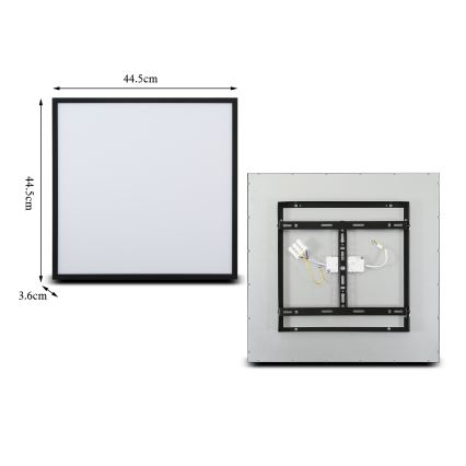 Brilagi - Luminaria de techo LED regulable SLIMFRAME LED/36W/230V 45x45 cm 3000-6000K negro + mando a distancia