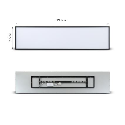 BRILAGI - Luminaria de techo LED regulable SLIMFRAME LED/58W/230V 120x30 cm 3000-6000K negra + mando a distancia