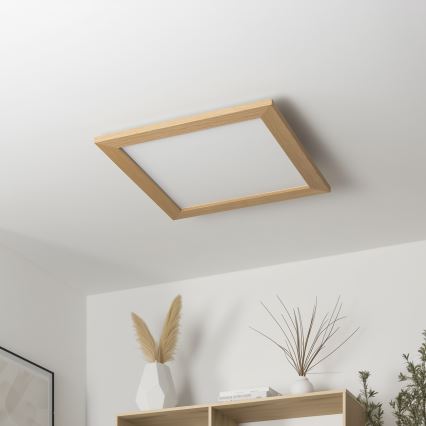 BRILAGI - Lámpara de techo LED regulable SLIMFRAME WOOD LED/36W/230V 49,5x49,5 cm 3000-6000K marrón + mando a distancia