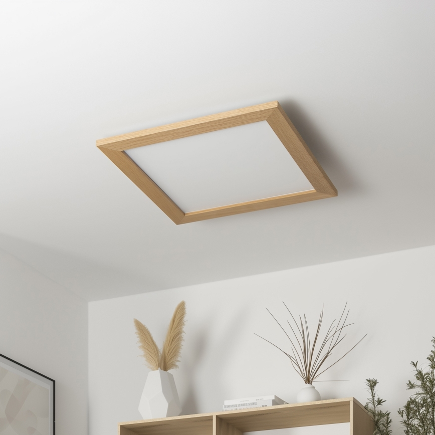 BRILAGI - Lámpara de techo LED regulable SLIMFRAME WOOD LED/36W/230V 49,5x49,5 cm 3000-6000K marrón + mando a distancia