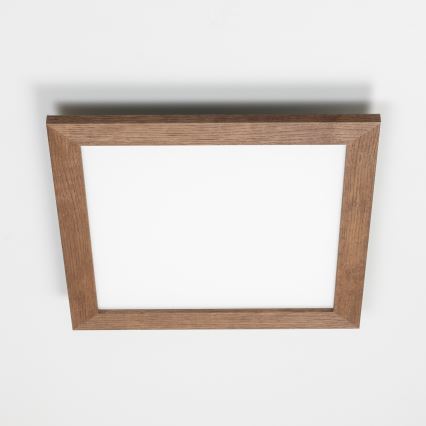 Brilagi - Lámpara de techo LED regulable SLIMFRAME WOOD LED/36W/230V 49,5x49,5 cm 3000-6000K marrón oscuro + mando a distancia