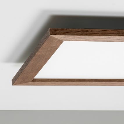 Brilagi - Lámpara de techo LED regulable SLIMFRAME WOOD LED/36W/230V 49,5x49,5 cm 3000-6000K marrón oscuro + mando a distancia