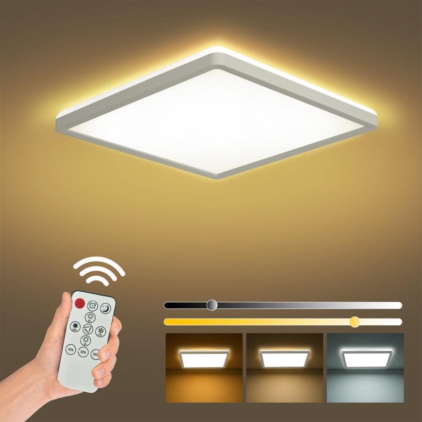 Brilagi - Plafón LED regulable ultra delgado LED/18W/230V 2700-6500K 30x30 cm blanco + mando a distancia
