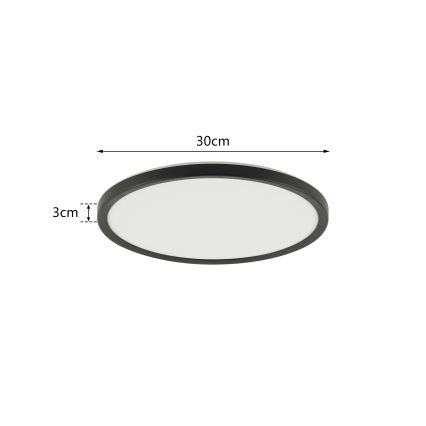 Brilagi - Plafón LED regulable ULTRA SLIM LED/18W/230V 2700-6500K Ø 30 cm negro + mando a distancia
